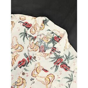 J. Crew Mele Kalikimaka Hawaiian Merry Christmas Red White Shirt Tropical Men XL